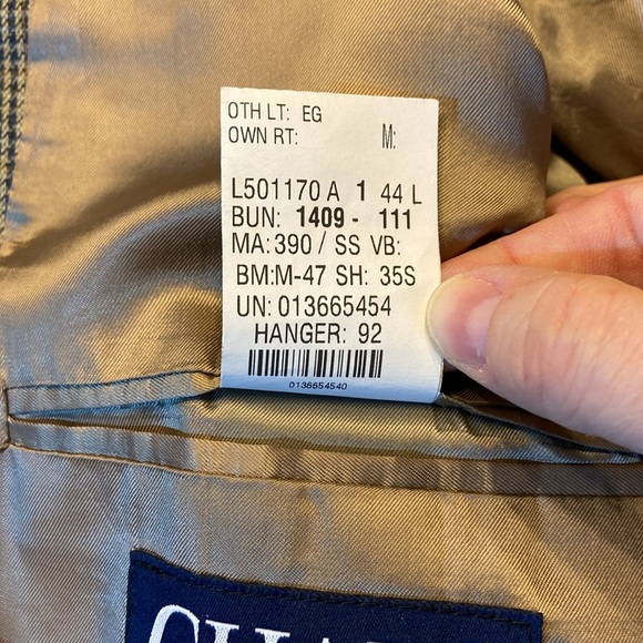 Vintage Chaps Ralph Lauren Men's Silk/Wool Blend‎ Suit Jacket Size 44L Brown Tan - Picture 8 of 9